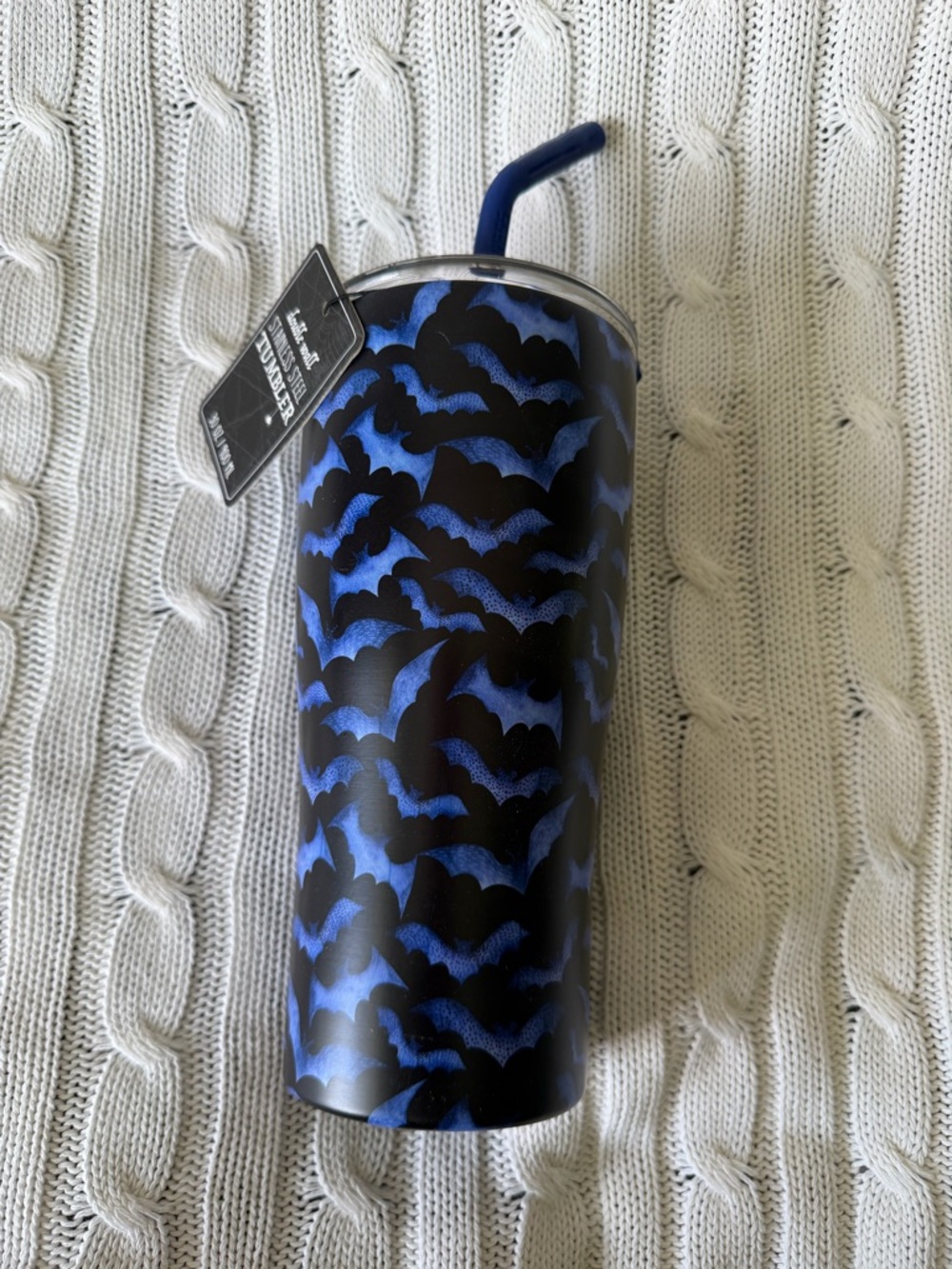 Spooky Bat Halloween Double Wall Tumbler 30 oz Straw Cup NEW Bats
